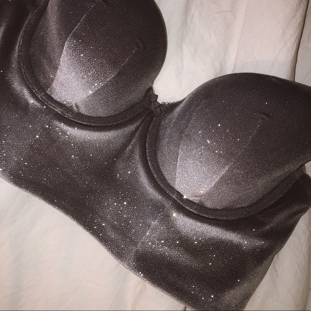 Sparkly grey velvet bra (never worn)✨